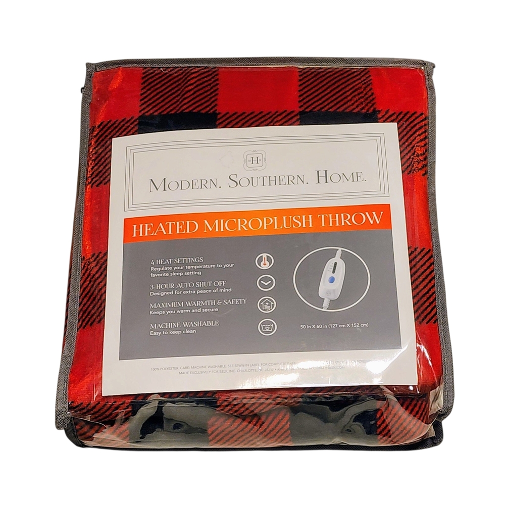 Modern.‎ Southern. Home. Red Heated Microplush Throw